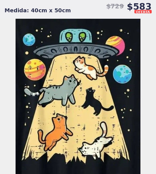gatos ovni espacial 40 x 50 | Aparta con $100 / Resta $483