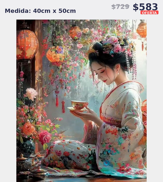 geisha flores 40 x 50 | Aparta con $100 / Resta $483