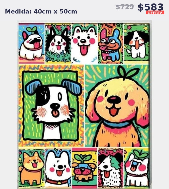 perritos pop art 40 x 50 | Aparta con $100 / Resta $483