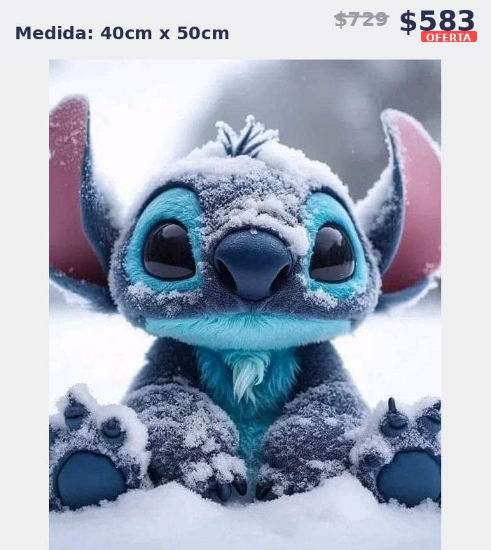stitch nevado 40 x 50 | Aparta con $100 / Resta $483