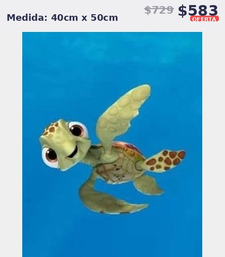 tortuga bebe mar 40 x 50 | Aparta con $100 / Resta $483
