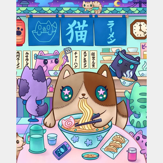 Gatitos ramen 40 x 50