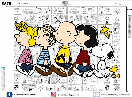 Snoopy 40 x 50cm incluye Diamantes AB