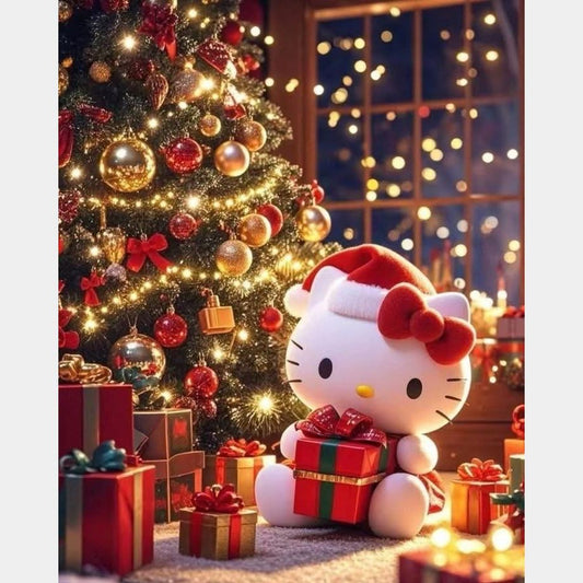 Kitty abriendo regalos 40 x 50