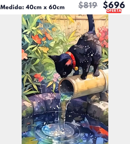 Gatito negro 40 x 60 | Aparta con $100 / Resta $596