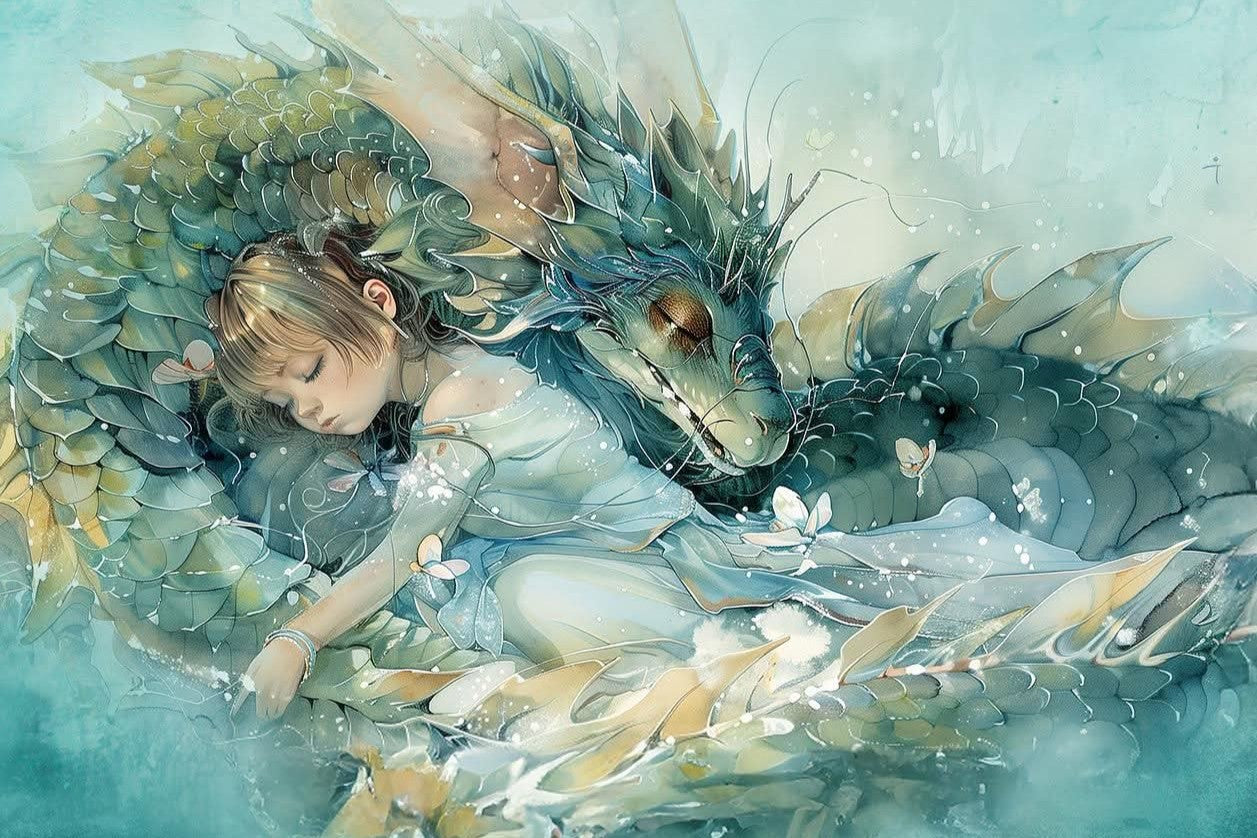Niña y dragon 40 x 60 | Aparta con $100 / Resta $637
