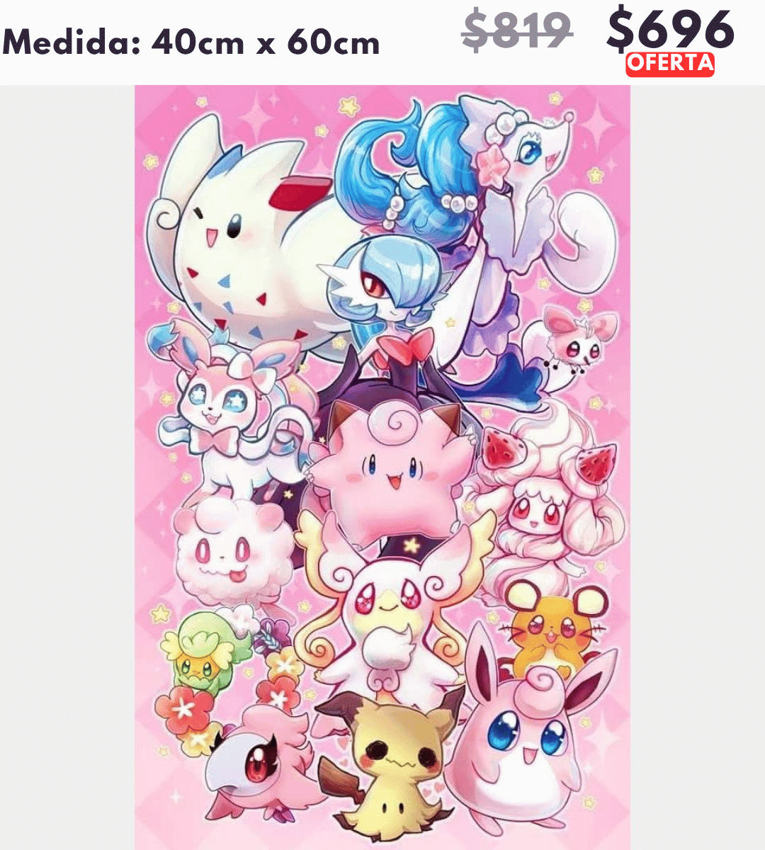Pokemones 40 x 60 | Aparta con $100 / Resta $596