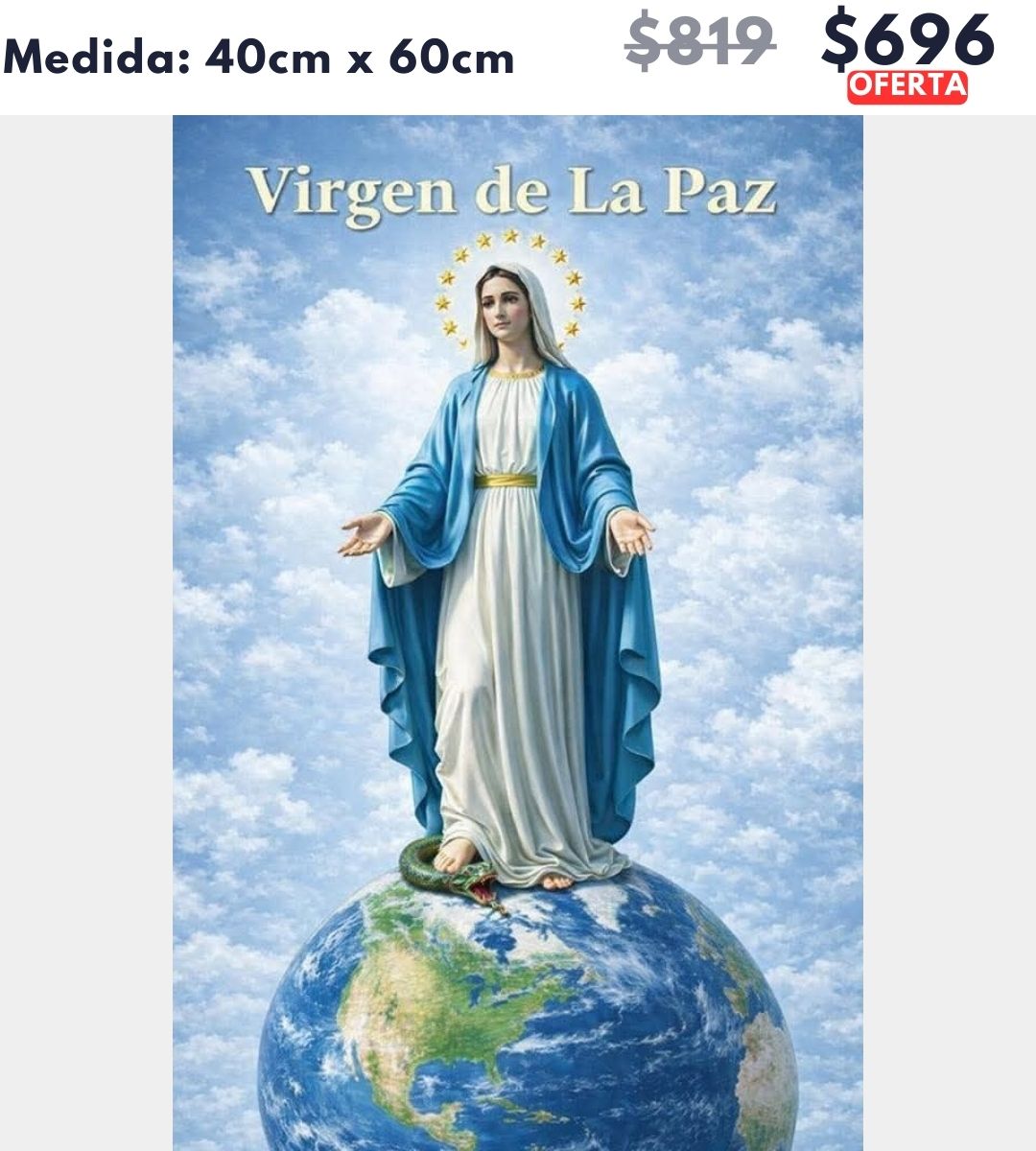 Virgen de la paz 40 x 60 | Aparta con $100 / Resta $596