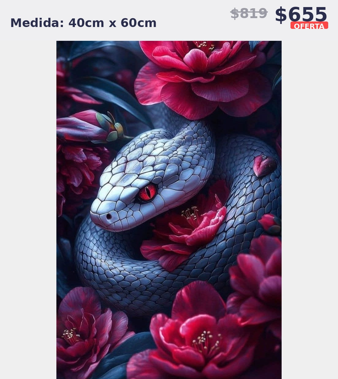 serpiente azul flores 40 x 60 | Aparta con $100 / Resta $555