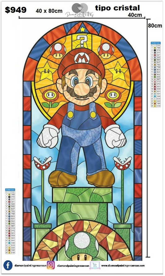 Mario 40 x 80cm Diamantes Tipo Cristal