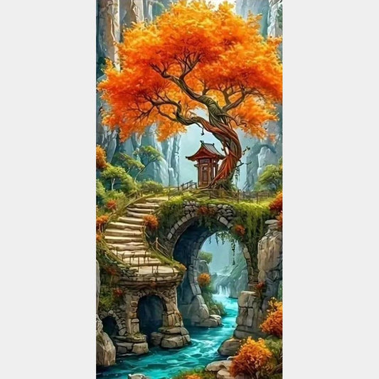 Bosque y cascada | 40 x 80 cm