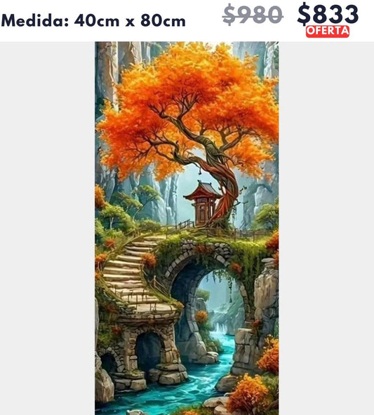 Bosque y cascada 40 x 80 | Aparta con $100 / Resta $733