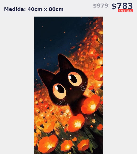 gato negro luces calidas 40 x 80 | Aparta con $100 / Resta $683