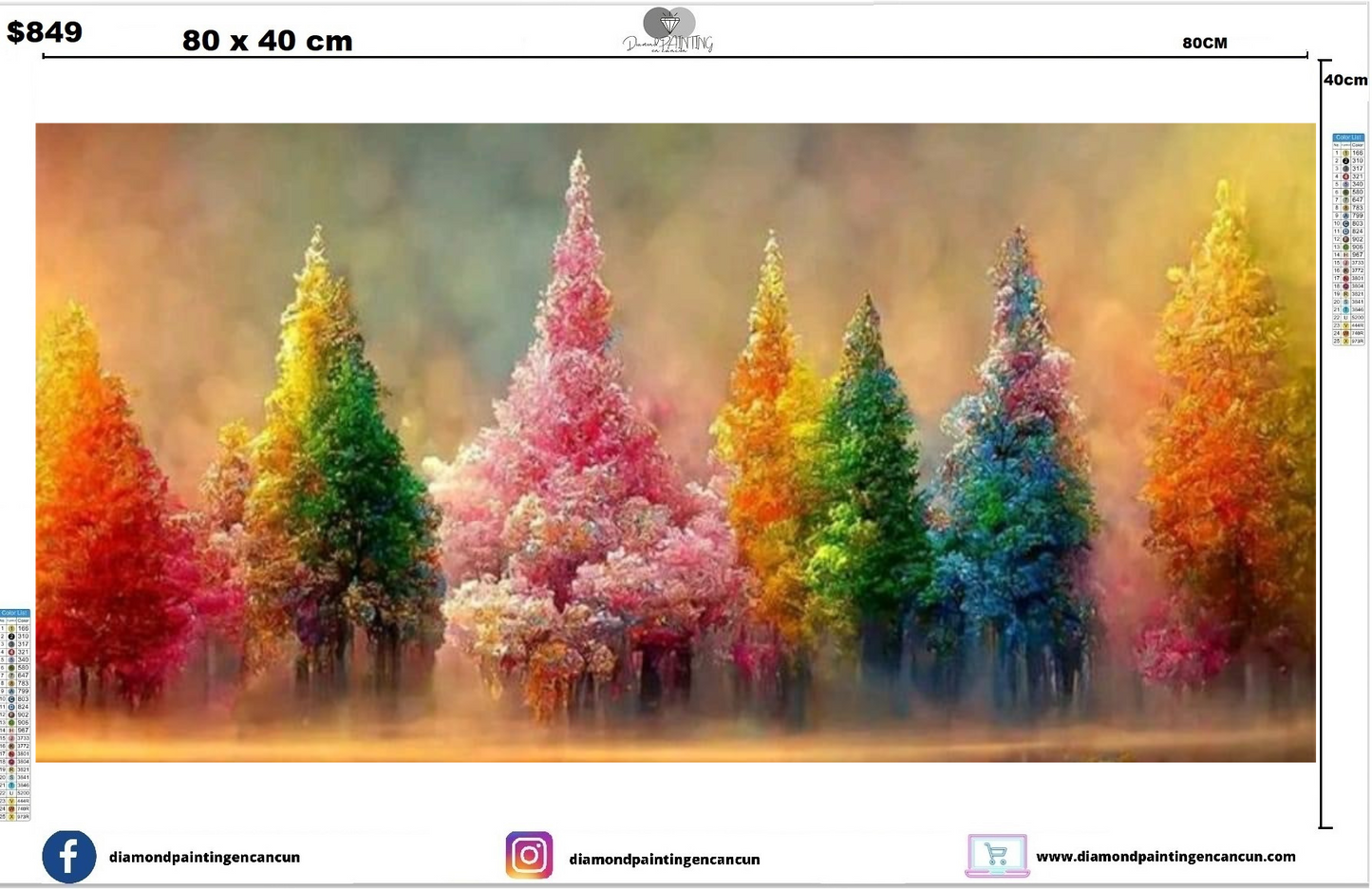 Pinos 40 x 80 CONTIENE DIAMANTES AB Y POLVO DE HADA