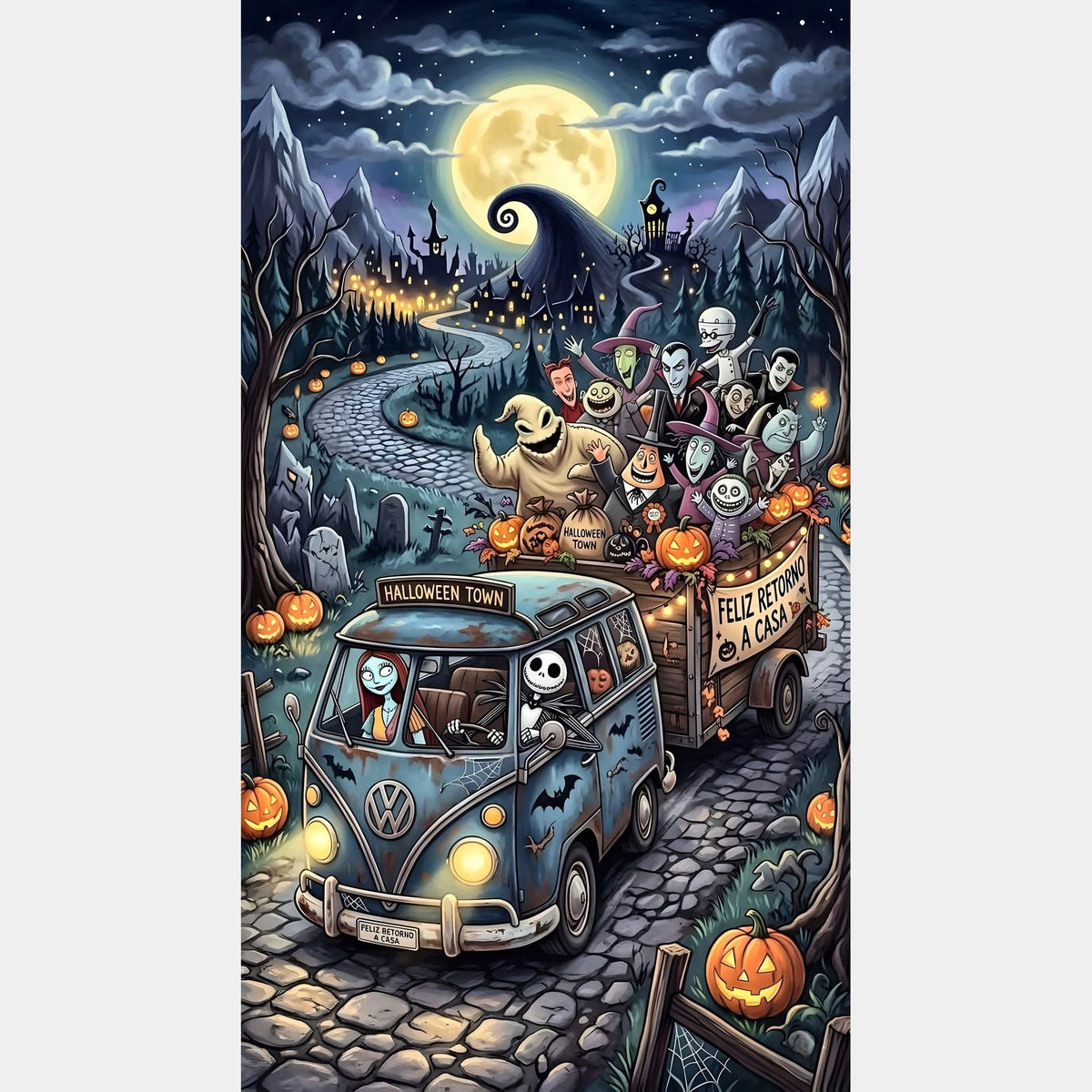 camion halloween diamond painting 45x80