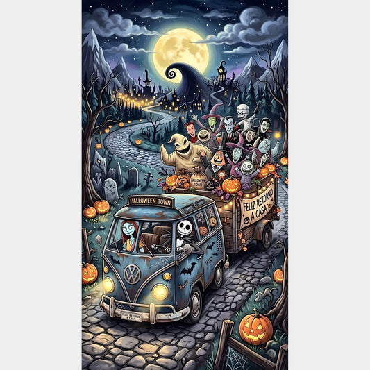 camion halloween diamond painting 45x80