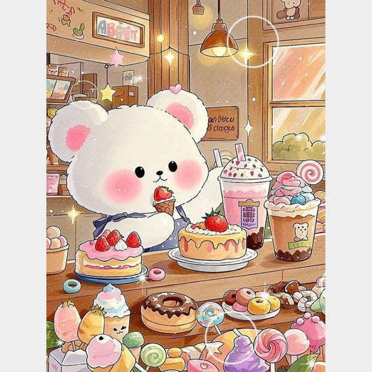 Osito y pasteles | 45 x 60 cm