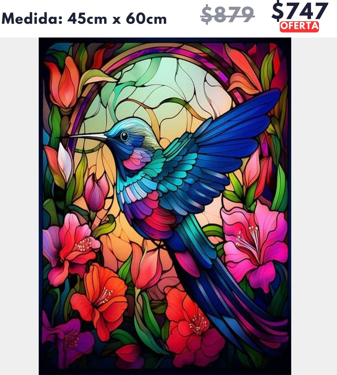 Colibri vitral 45 x 60 | Aparta con $100 / Resta $647