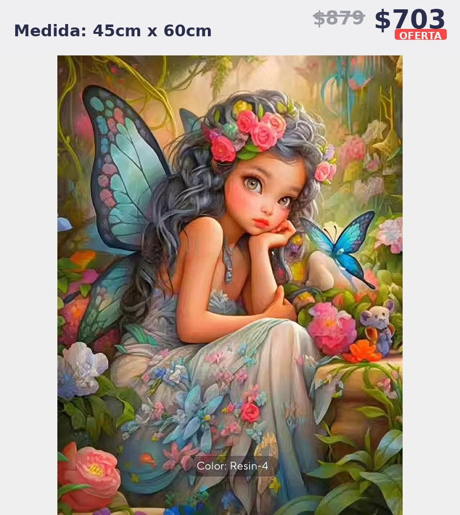 hada con flores 45 x 60 | Aparta con $100 / Resta $603