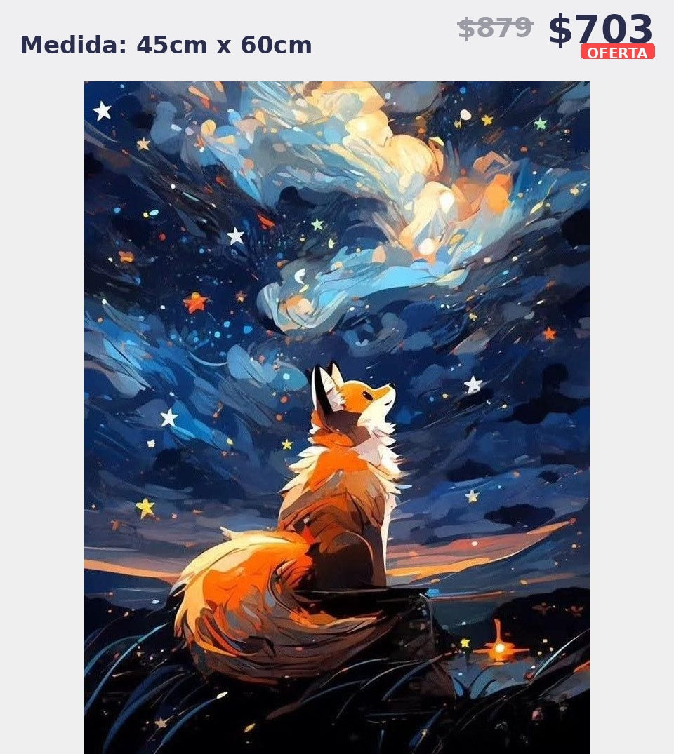 zorro mirando estrellas 45 x 60 | Aparta con $100 / Resta $603