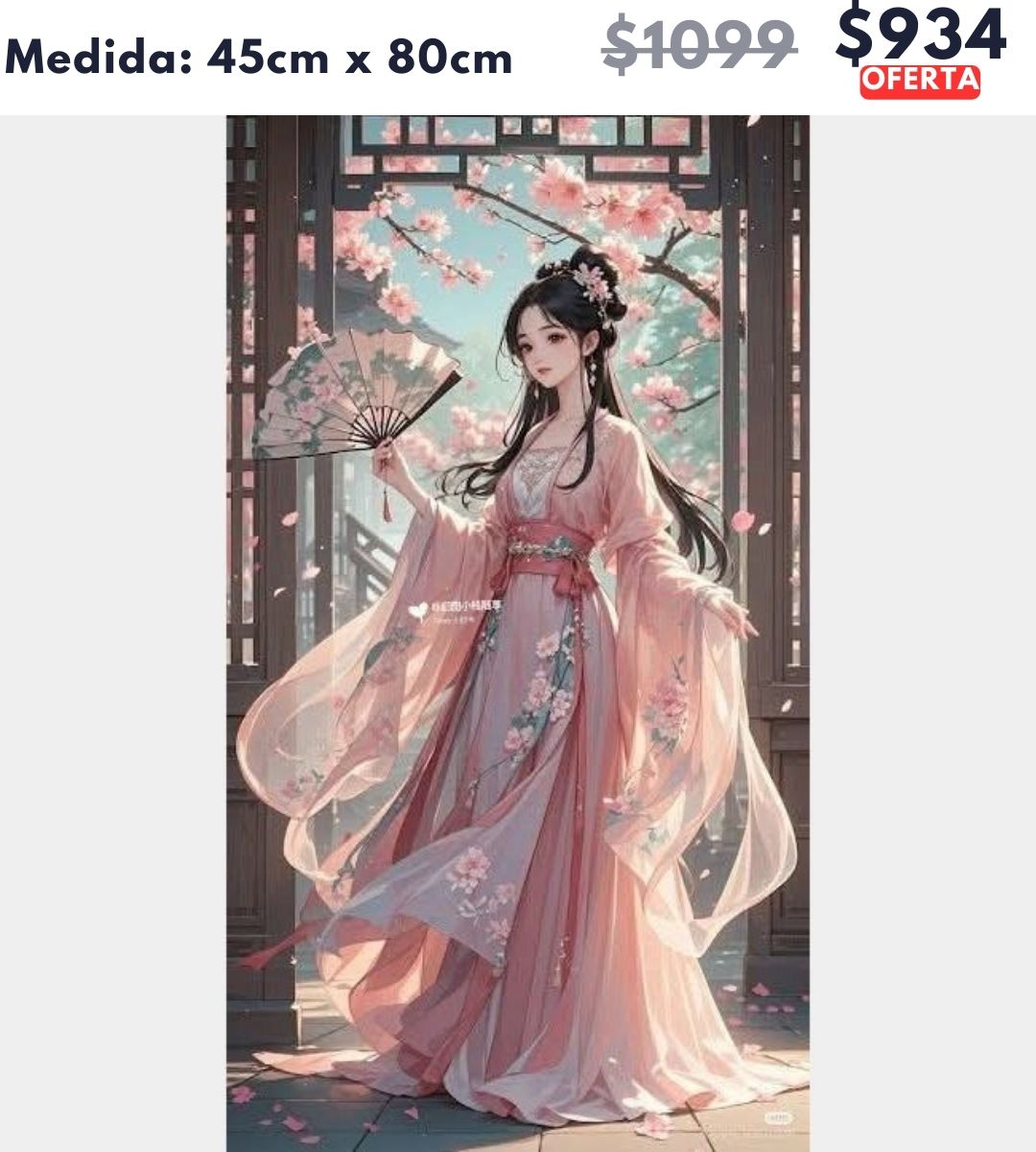 Chica y flores de cerezo 45 x 80 | Aparta con $100 / Resta $834