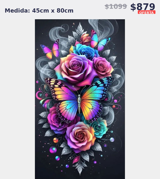 mariposas y rosas 45 x 80 | Aparta con $100 / Resta $779