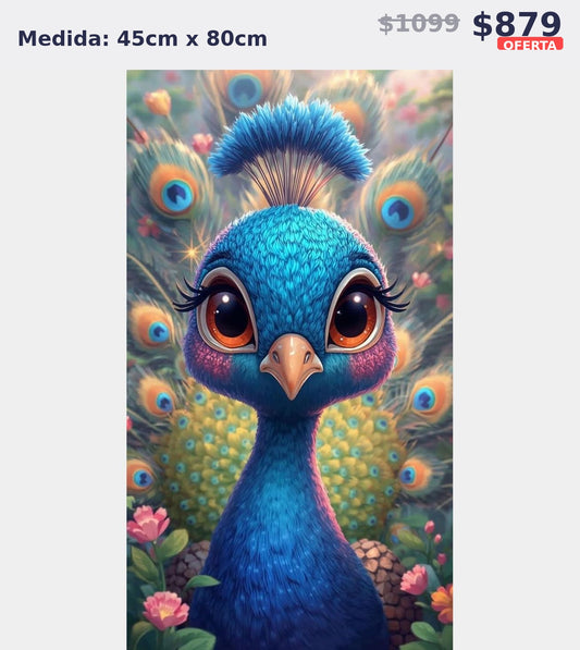 pavo real azul 45 x 80 | Aparta con $100 / Resta $779