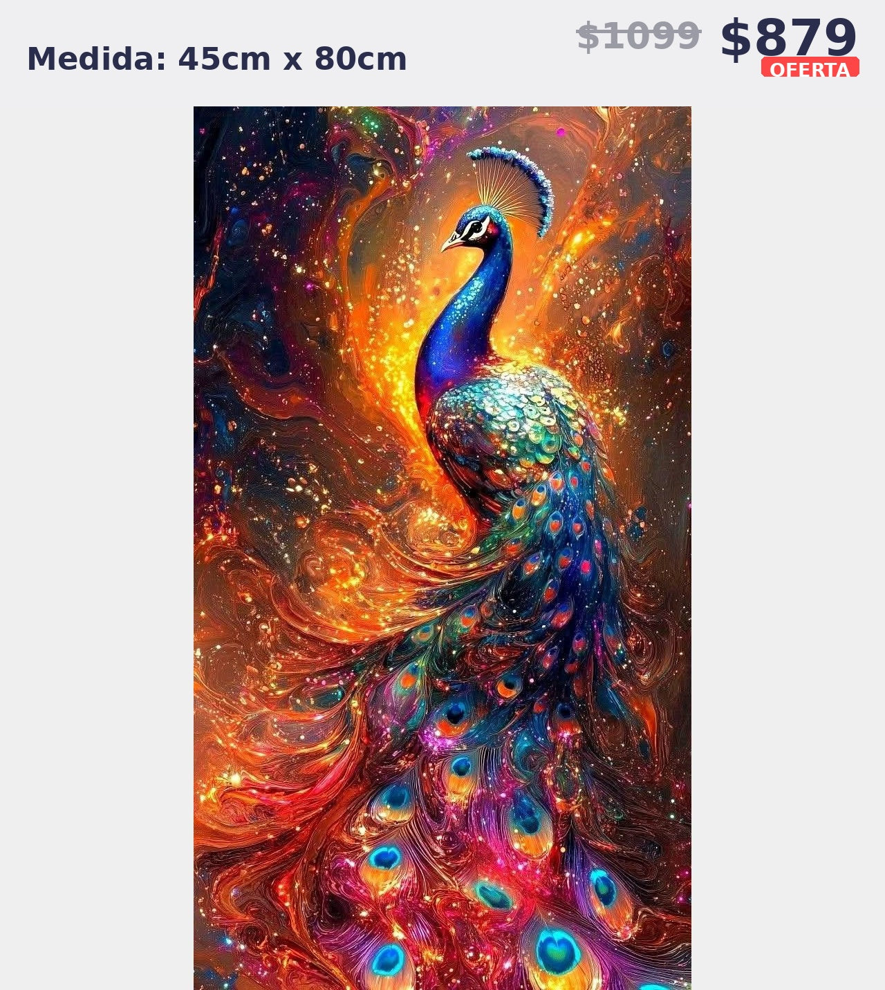 pavo real de fuego 45 x 80 | Aparta con $100 / Resta $779