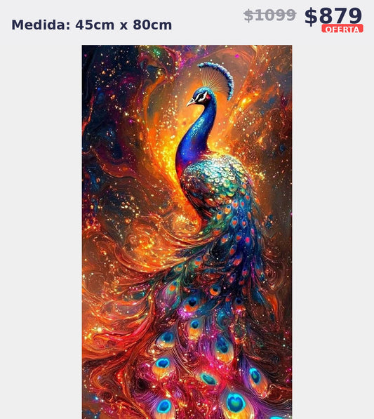 pavo real de fuego 45 x 80 | Aparta con $100 / Resta $779