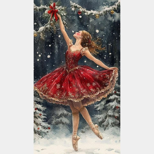 Bailarina vestido rojo 45 x 80