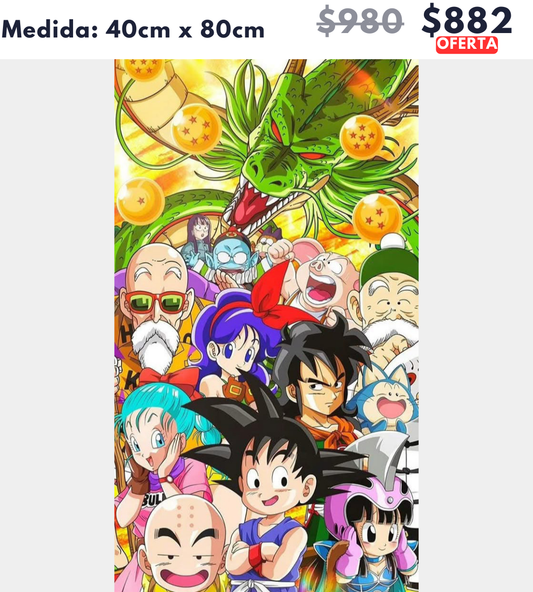 Dragon Ball | 40 x 80cm 🔒Aparta con $100 | Falta por pagar $782