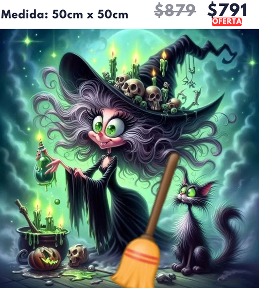 bruja con escobas 50 x 50 | Aparta con $100 / Resta $691