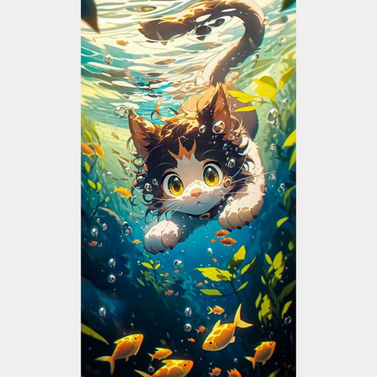 Gatito pescando | 40 x 80cm