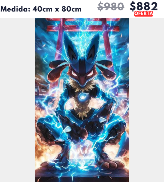 Lucario Pokemon | 40 x 80cm 🔒Aparta con $100 | Falta por pagar $782