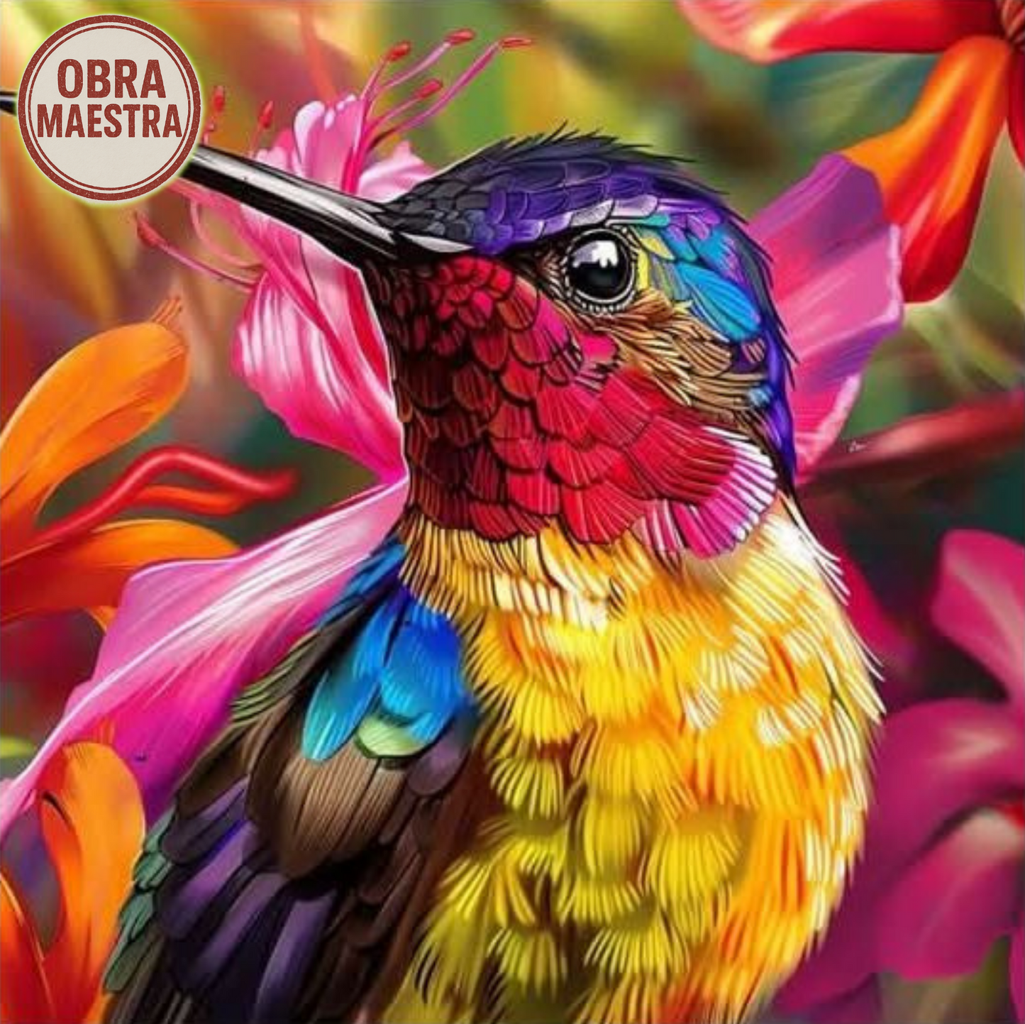 Colibri multicolor | 40 x 40 cm
