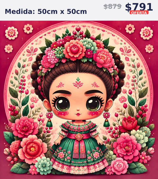 muneca mexicana flores 50 x 50 | Aparta con $100 / Resta $603