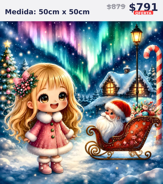nina santa y trineo 50 x 50 | Aparta con $100 / Resta $603