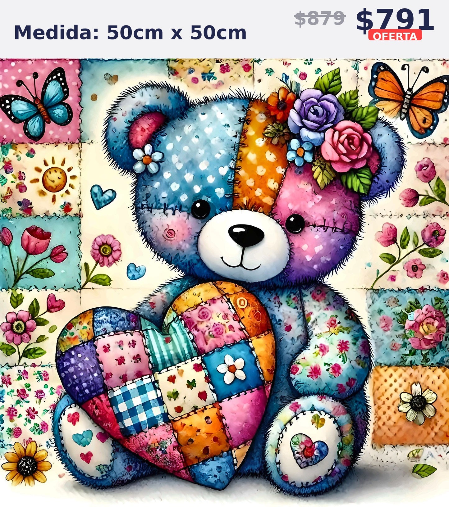 oso patchwork 50 x 50 | Aparta con $100 / Resta $603
