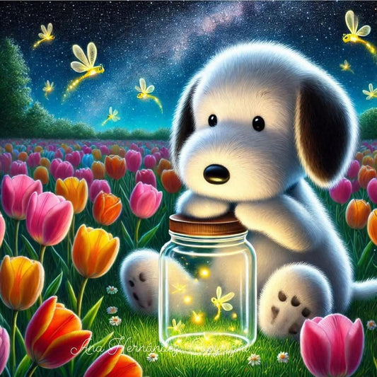 Snoopy Tulipanes | 50 x 50 cm