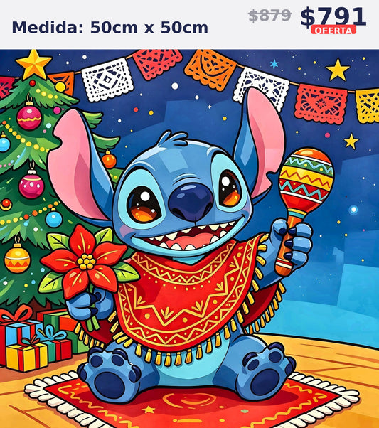 stitch mexicano navideno 50 x 50 | Aparta con $100 / Resta $603