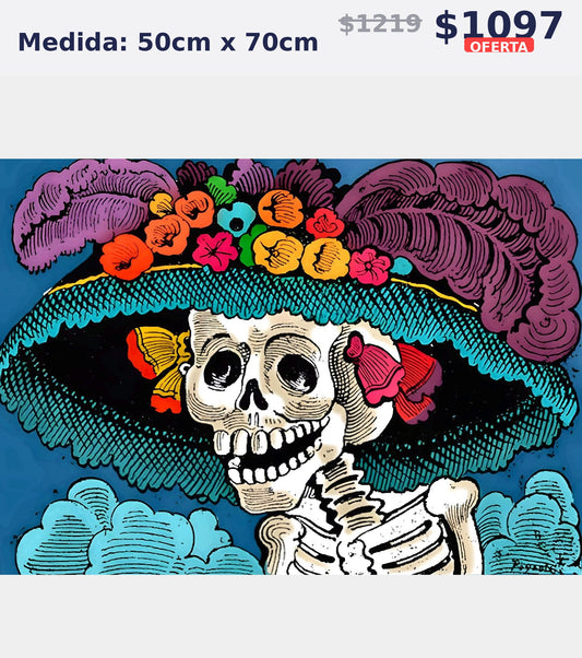 catrina sombrero 50 x 70 | Aparta con $100 / Resta $875