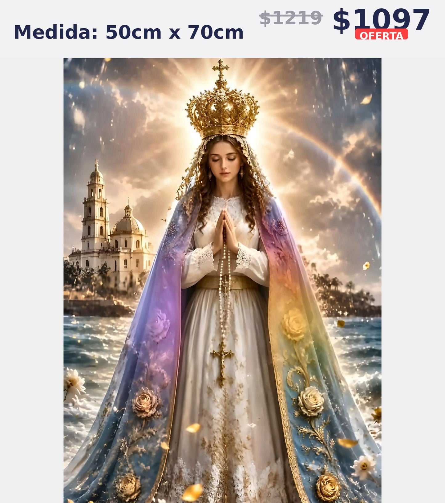 virgen coronada 50 x 70 | Aparta con $100 / Resta $875