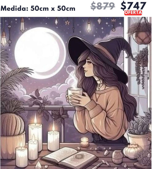 Bruja y luna 50 x 50 | Aparta con $100 / Resta $647