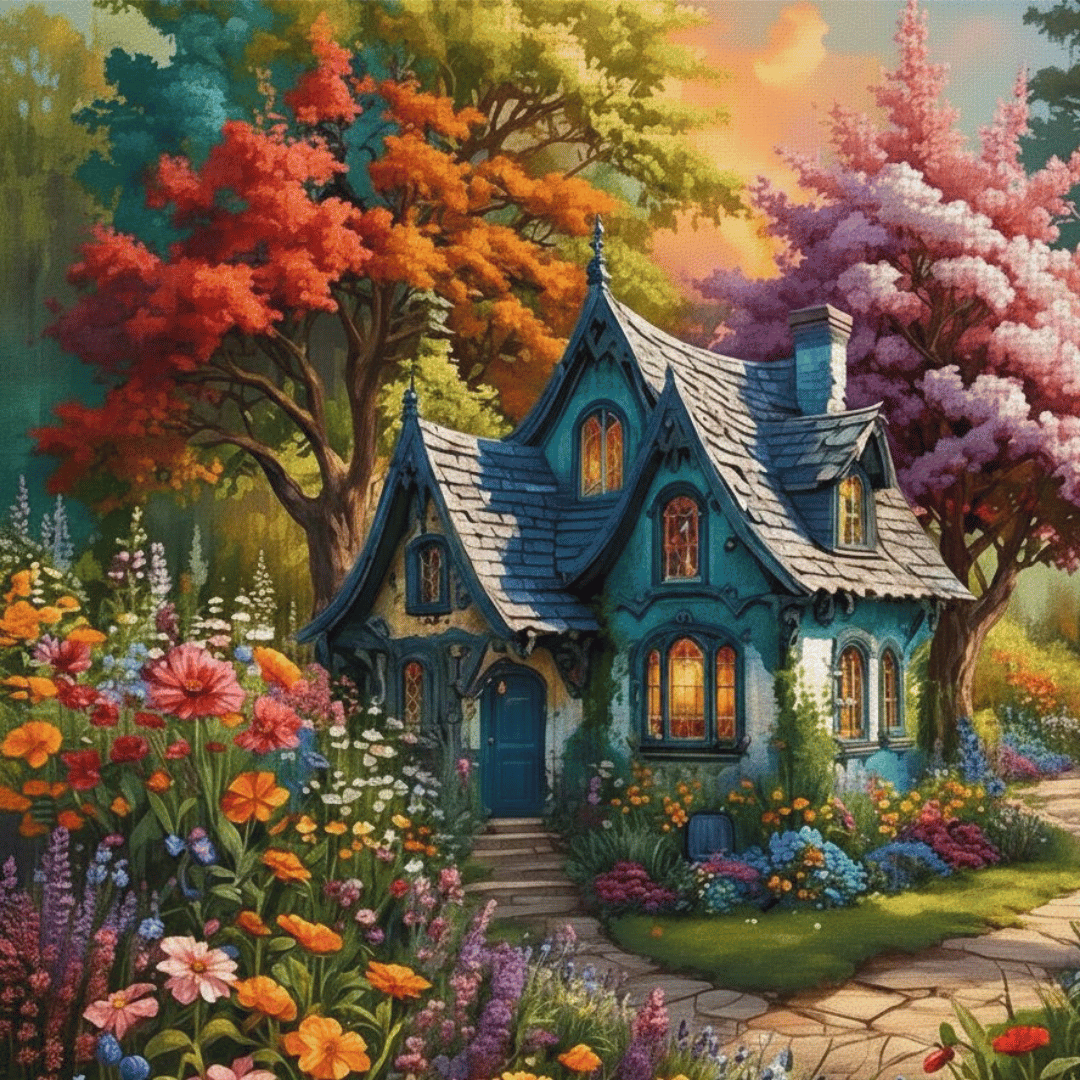 Cabaña en el bosque | 50 x 50 cm