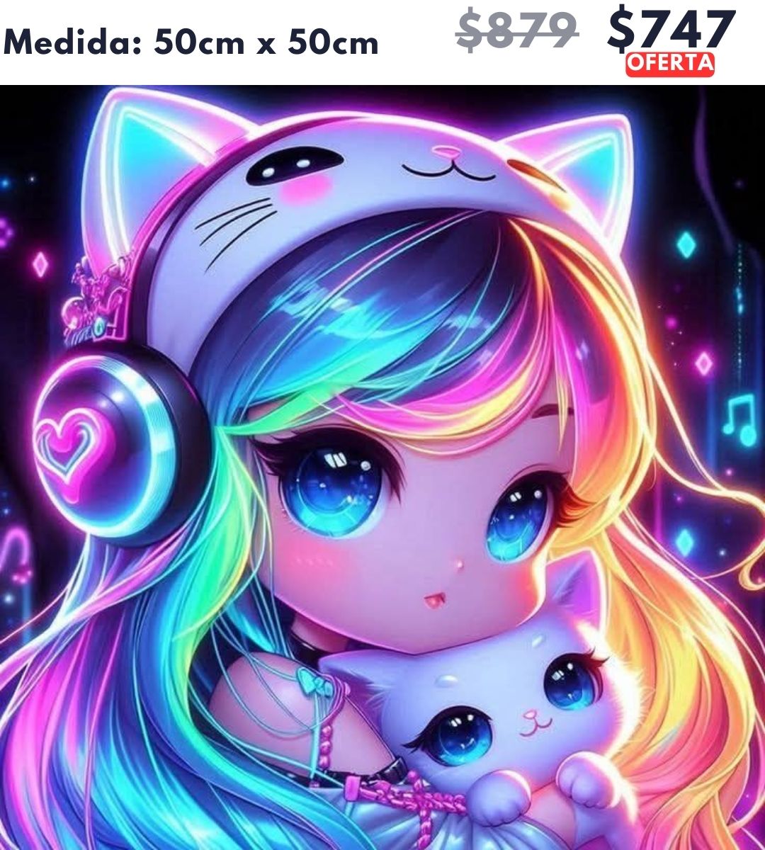 Chica y gatito 50 x 50 | Aparta con $100 / Resta $647