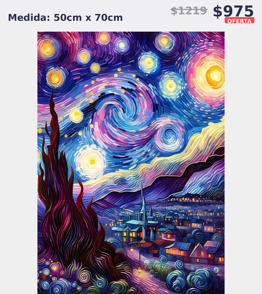 noche estrellada ciudad 50 x 70 | Aparta con $100 / Resta $875