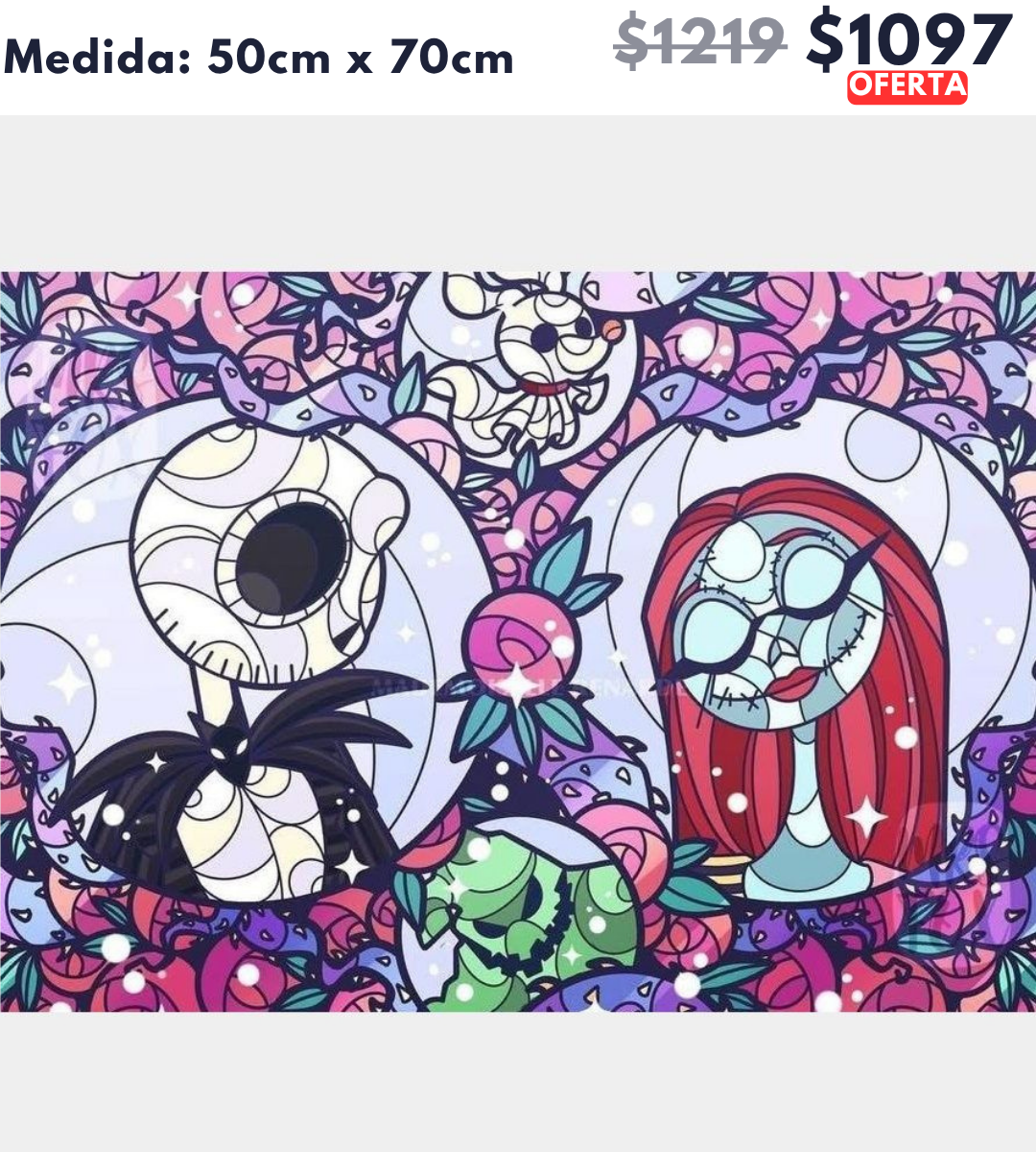 jack y sally vitral 50 x 70 | Aparta con $100 / Resta $997