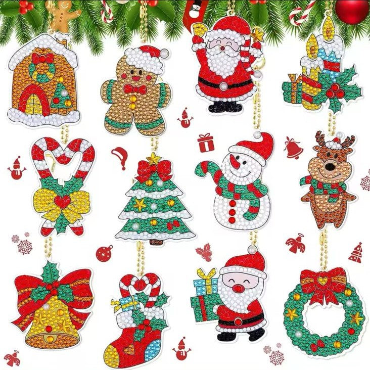 Llaveros navideños 12 piezas – Diamond Painting en Cancún