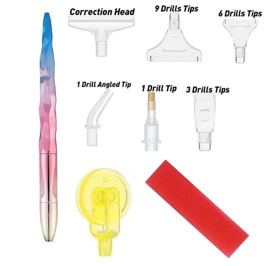 Pluma dorado, rosa y azul multiplacer y rueda aplicadora
