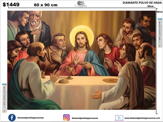 Última cena 90 x 60cm Incluye DIAMANTES AB Y POLVO DE HADA